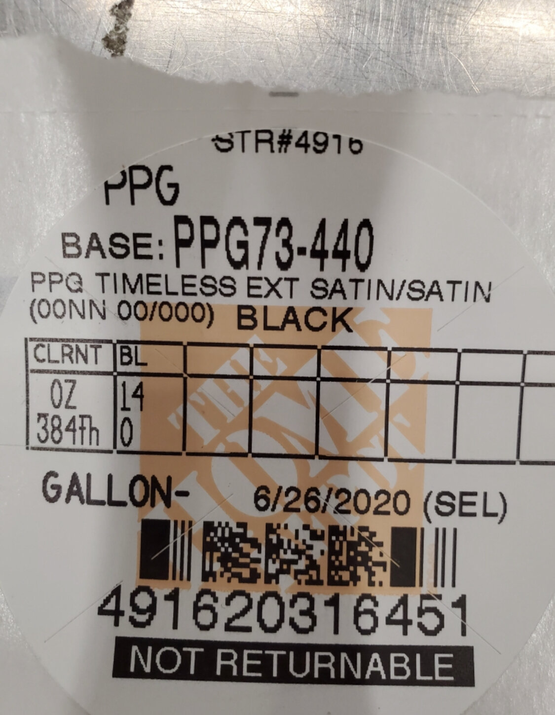 Maximum black pigment custom formula for PPG Timeless Exterior Satin Paint